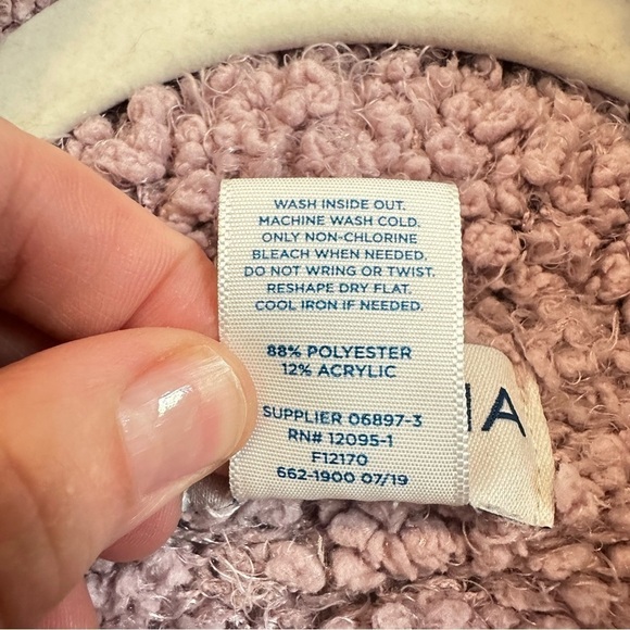 Rose pink cropped turtleneck / cowl neck sweater, nubby teddy fleece super cozy! - Picture 4 of 6